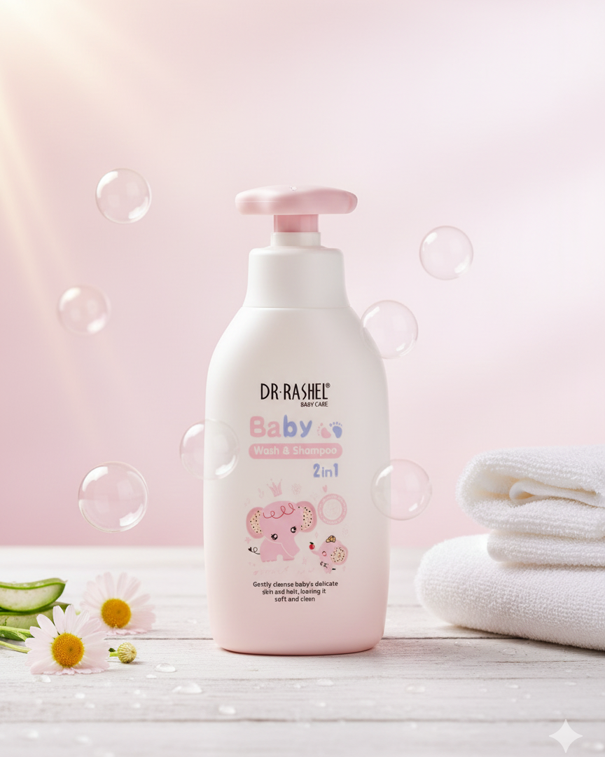 شامبو وغسول للأطفال وردي ٢ في ١