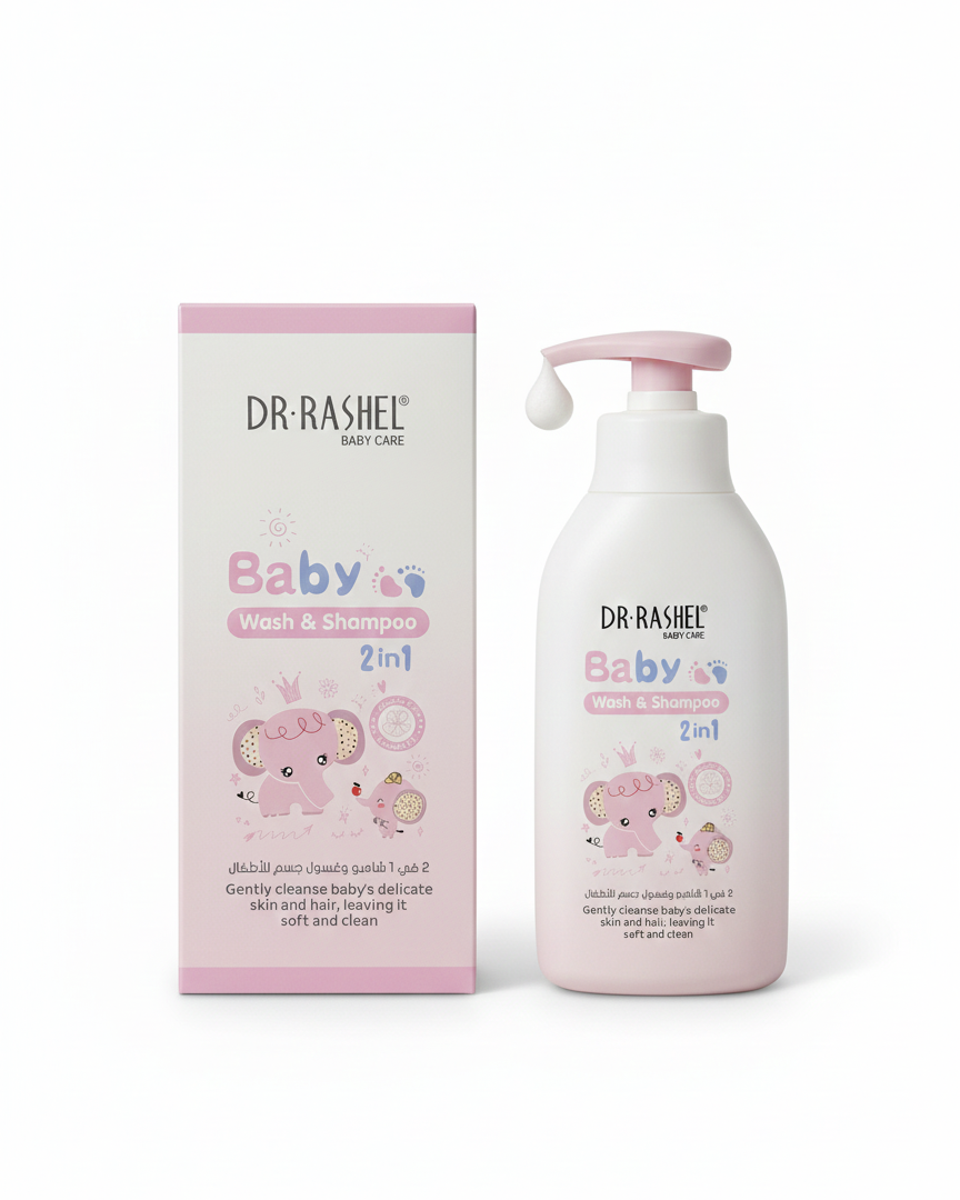 شامبو وغسول للأطفال وردي ٢ في ١