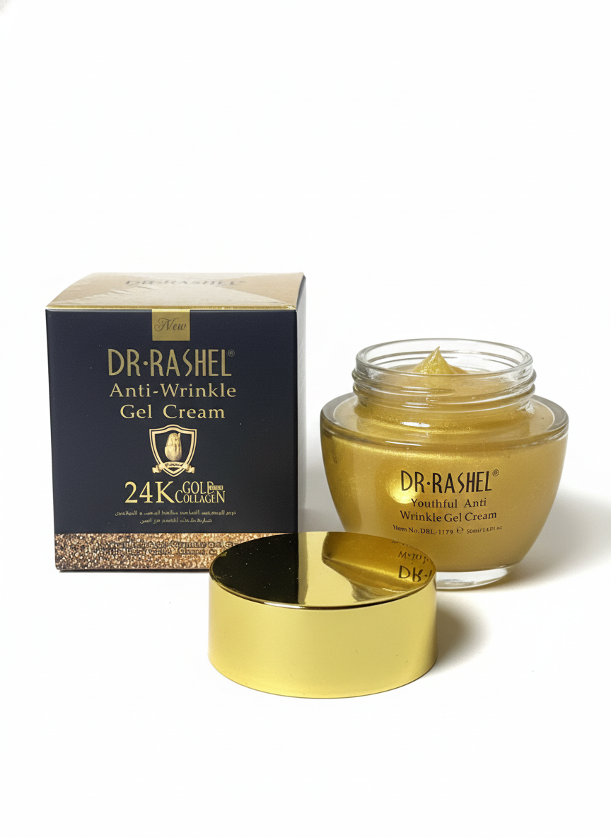 كريم جل 24K ذهب + كولاجين لشدّ البشرة ومكافحة التجاعيد – 50 مل
